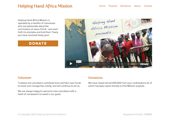 Hand Helping Africa Misson Home Page